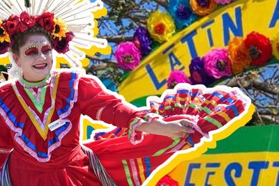 Colorful design that illustrates the atmosphere of Latine festivals in the U.S.