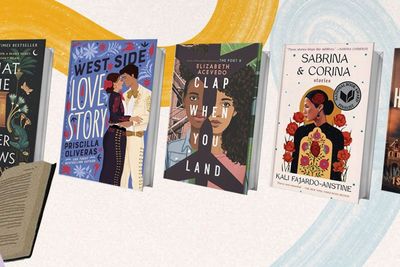  graphic design displaying the covers of six fiction books authored by Latina writers.