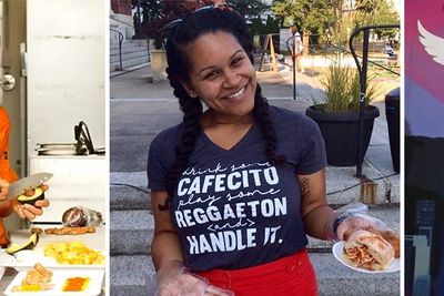 A three photo collage featuring plant-based vegan latina chefs Wendy Garcia, Cecilia Flores, and Jasmine Hernandez