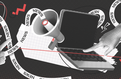 graphic showing a computer and text reading "news"