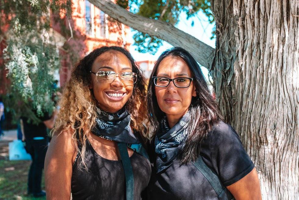 two women during a protest