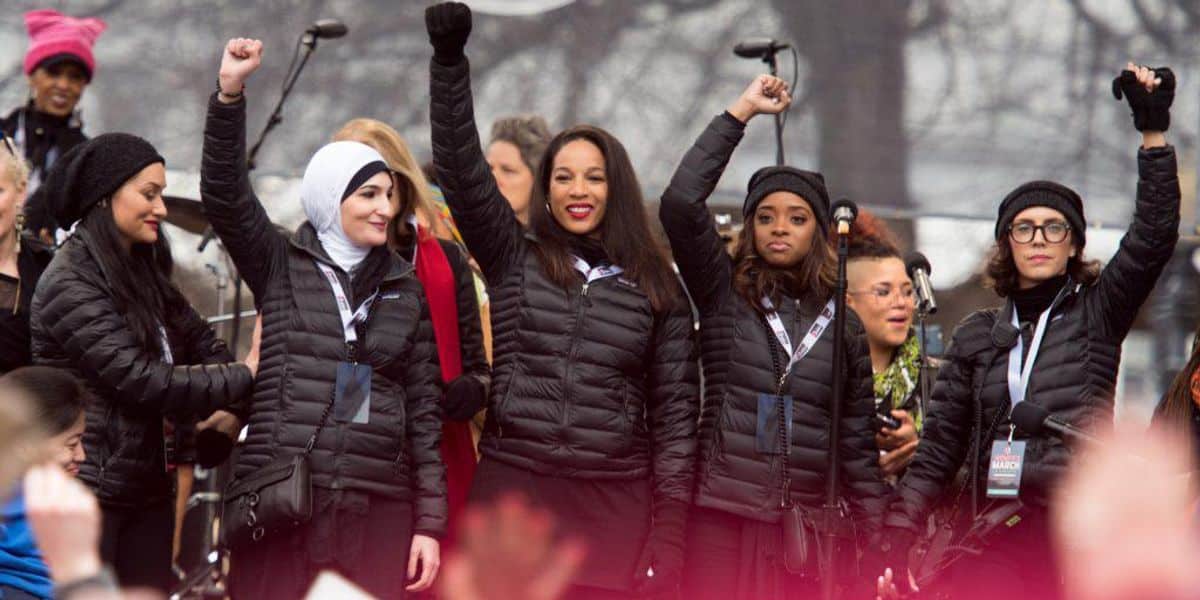 Group of women at the women's march.