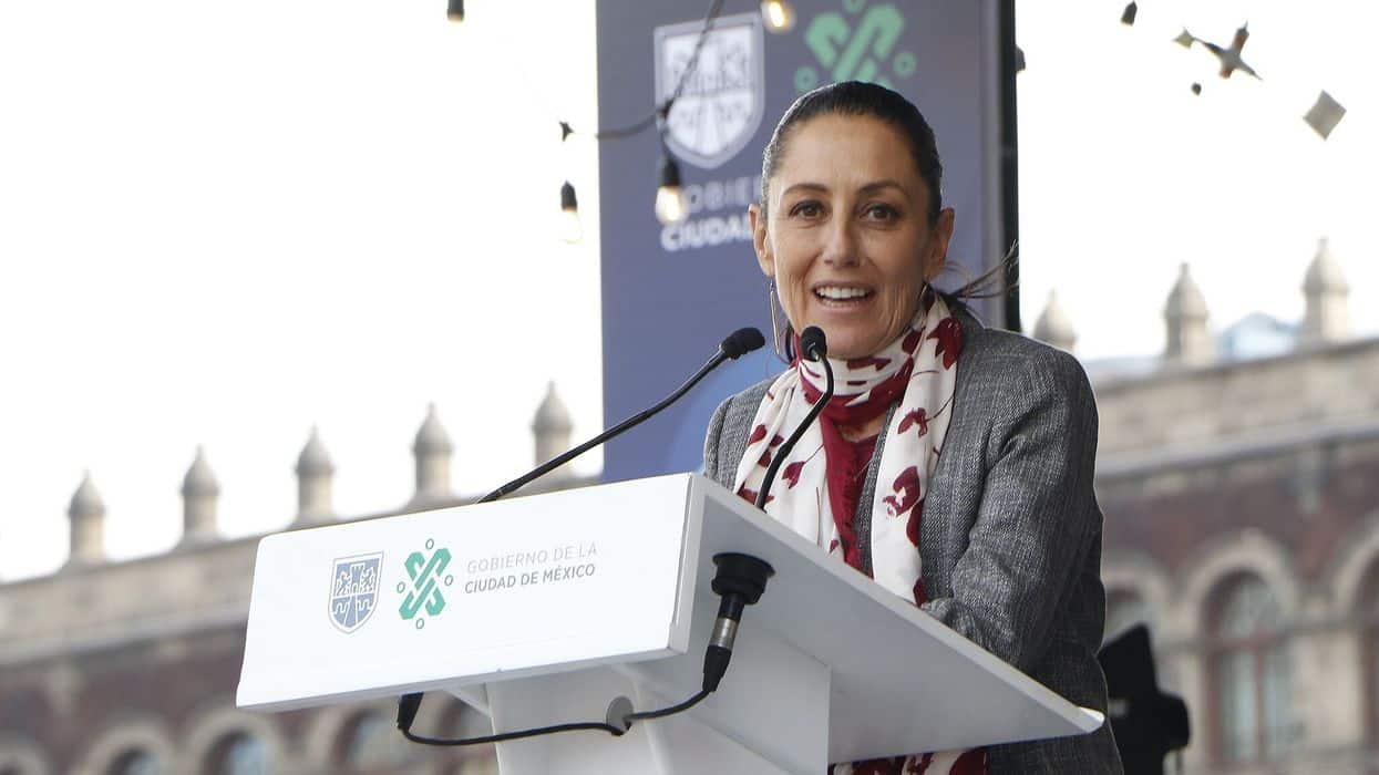 Claudia Sheinbaum at a podium